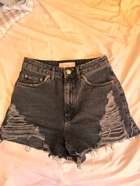 Topshop Distressed Denim Shorts
